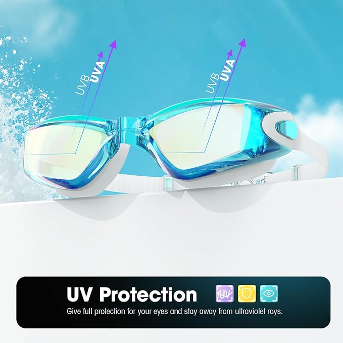Braylin Swim Goggles, 2-Pack Swimming Goggles, Anti Fog, No Leaking For Adult Women Men Youth