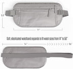 VENTURE 4TH Money Belt for Travel – Slim Hidden Under-Clothes RFID Blocking Anti-Theft Passport Holder & Travel Wallet Pouch for Men & Women to Protect Cash, Cards & Documents (Sleek Silver)