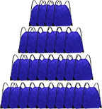 Grneric Drawstring Bags 28 PCS Drawstring Backpack Bulk String Backpack Cinch Bag Sackpack for Men Women Gym (Navy Blue)