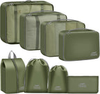 Packing Cubes for Travel - 8 Set Luggage Organizer Bags for Family, Mesh Breathable Packing Cubes for Suitcases Durable Travel Essentials Bags Set