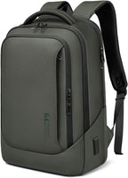 hk Laptop Backpack for Men with USB Charging Port Water-Resistant for 15.6 Inch Computer Bag Durable High-Tech Daypack Casual Backpack for Business Work College Weekender Travel- Green