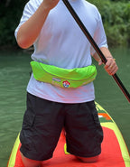 Automatic Inflatable Belt Pack Water Sports Jacket Waist Belt PFD for SUP Paddleboarding Fishing Boating Kayaking（fit 80-330 lbs） (Fluorescent yellow)