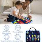 Gojmzo Busy Board Montessori Toys for Toddler Boys & Girls Gifts, Sensory Toys for Toddlers, Educational Travel Preschool Activities Learning Alphabet Count Fine Motor Skills