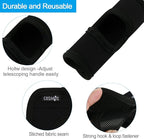 Cosmos 5 Pcs Neoprene Luggage Handle Wrap Soft Grip Handle Cover Luggage Identifier with Hollow Design for Push-Button Handle Trolley Handle and Travel Suitcase Trolley Case (Black)