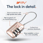 TSA Accepted Luggage Travel Lock, Set-Your-Own Combination Lock for School Gym Locker, Luggage Suitcase Baggage Locks, Filing Cabinets, Toolbox, Case (Titanium, 1 Pack)