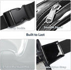 Packism Clear Fanny Pack Stadium Approved - Plus Size 35-51 inches Adjustable Strap Clear Belt Bag for Women Men Transparent Waist Bag for Concerts, Sporting Events, Black