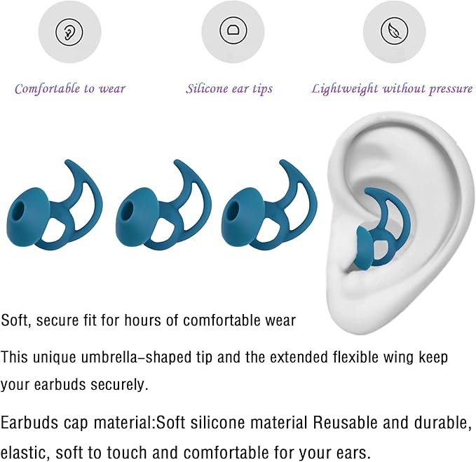 Earbud Replacement Tips Earbud Covers Silicone Tips Compatible with Bose Quietcomfort and Sport Headphone Eartips Ear Bud Tips Large 3 Pairs