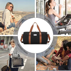 Gym Bags for Men with Side Pocket, 38L Sports Gym Duffle Bag with Adjustable Strap&Shoe Compartment, Large Waterproof Sport Duffel Bags for Travel, Sports, Fitness&Workout(Black/Brown)