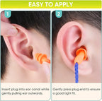 TICONN 12 Pairs Reusable Silicone Ear Plugs for Sleeping Noise Cancelling, Individually Wrapped 25dB NRR Corded Earplugs for Study Concentration Travel (12 Pairs)