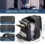 Travel Backpack, Extra Large Travel Backpack, TSA 18.4 inch Laptop Bag Flight Approved, Lightweight Business Luggage Bag, Gifts for Men Women, Black