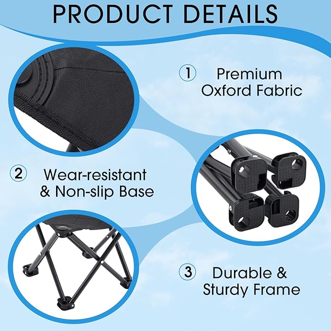Ripeng 2 Pcs Portable Airplane Travel Foot Rest, Folding Camping Stool, Under Desk Foot Rest at Work for Long Flight, Home and Office Outdoor Hiking Fishing with Carry Bag