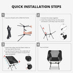 CAMEL CROWN Camping Chair Heavy Duty Backpacking Chair - Ultra-Light Folding Chair with Carry Bag, Portable Compact for Outdoor, Lawn, Hiking, Beach, Picnic
