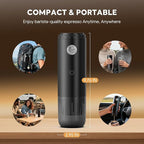 RECAFIMIL Portable 2-in-1 Coffee Maker, Portable 20 Bar Espresso Machine with Automatic Heating, Compatible with NS and Ground Coffee for Camping, Hiking Travel and Home (Black)