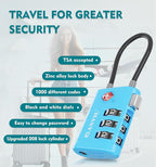 ANVIL TSA Approved Luggage Locks – High Security TSA008 Combination Travel Locks with Inspection Indicator for Suitcases and Backpacks. (2, Bule)
