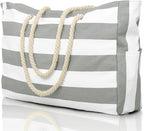 Becokan Beach Bags for Women Large Waterproof Beach Tote Bag Zipper Beach Bags Waterproof Sandproof Swim Pool Bag Large Tote