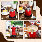 Coffee Pot 6 Cup Electric Espresso Coffee Maker Italian Moka Maker 300ml Portable Aluminum Espresso Machine Cafetera Moka Pot with Detachable Base, Gift for Home Travel(Red)