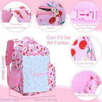 RHCPFOVR Kids Backpack for Girls - Girls Backpack 3-8 Ages Cherry for Kids 15 Inch School Bookbag for Kindergarten Elementary School Bookbag for Girl 1st 2nd Grade