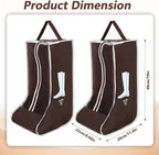 2 Pack Boot Storage Bag, Tall Boots Storage/Protector Bag, Portable Dust Proof Boot Bags for Cowboy Boots, Shoe Cover Protector Carry Bags with Handle for Organizer Packing Travel and Daily Use