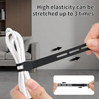 Oligei 25 Pcs Silicone Cable Ties, Cable Ties Reusable, High Elasticity Cord Wraps for Electrical Cords, Cord Organizer for Earphone, Phone Charger(Black)