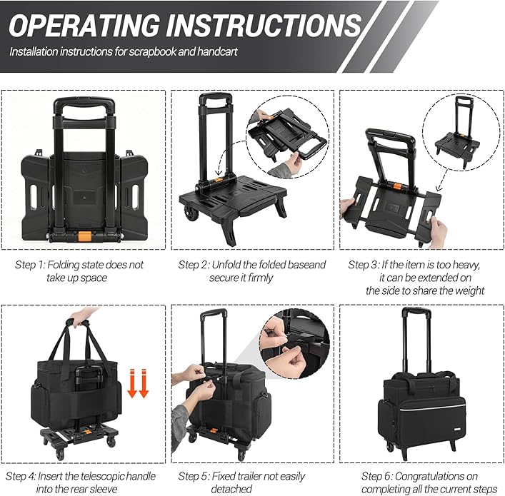 GMAK Teacher Briefcase, Teacher Tote Bags with 15.6 Inch Laptop Compartment, Scrapbook Tote Craft Organizer with Pockets