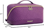 BAGSMART Makeup Bag Cosmetic Bag, Travel Makeup Bag,Water-resistent Makeup Bags for Women Portable Pouch Open Flat Make Up Organizer Bag for Toiletries, Brushes, Purple