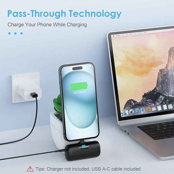 [2 Pack]Small Portable Charger for iPhone 17/16/15 Series,5000mAh 3A PD USB C Power Bank, Mini Travel Essentials Battery Pack for iPhone 17/17 Pro/16/16 Plus/16 Pro/15 Pro Max,Samsung,Android/LG etc