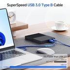 Cable Matters 5Gbps Long USB 3.0 Cable - 10ft, USB A to B Cable, USB3 Cord with Type-B 3.0 Connector for Hard Drive Enclosure/Built-in Hub and More, Blue