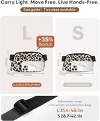 Pritent Fanny Packs for Women Cross Body Bag Waterproof Belt Bag with Adjustable Strap and Zipper Back Pocket Small Crossbody Bags Fashion Waist Packs for Workout Travelling(Leopard, Large)