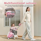 Kids Ride-on Luggage with Seat, 20 inch Carry On Suitcase, 2-in-1 Children's Luggage with Shockproof Silent Wheels and Guardrail for Airplane & Travels