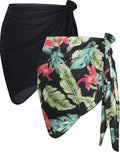 CHICGAL 2 Pieces Women Beach Sarong Bathing Suit Wrap Skirt Sheer Bikini Swimsuit Cover Ups for Swimwear