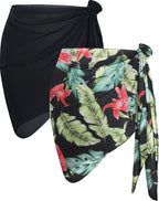 CHICGAL 2 Pieces Women Beach Sarong Bathing Suit Wrap Skirt Sheer Bikini Swimsuit Cover Ups for Swimwear