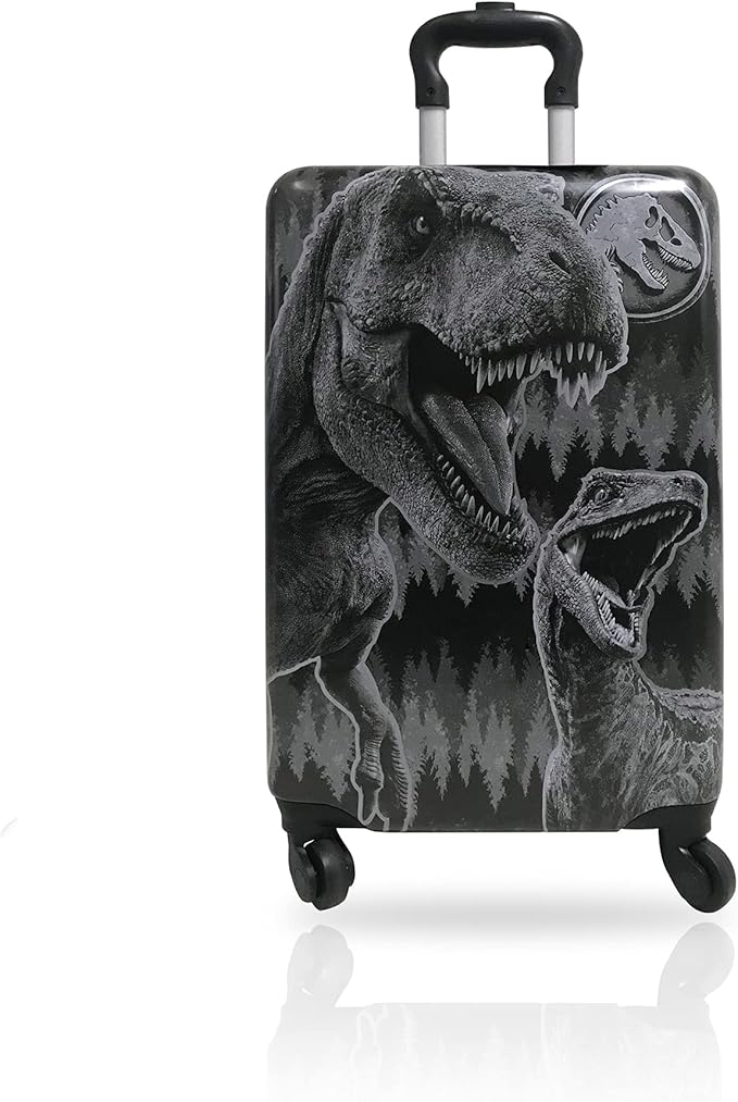 Fast Forward 20 Inches Jurassic World Dinosaur Suitcase - Hard Sided Tween Spinner Travel Trolley Kids Caary-On Luggage With Wheels
