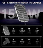 Mukiya for MagSafe Car Mount Charger with Adapter, 360° Rotation Magnetic Wireless iPhone Car Charger for Air Vent, Compatible with iPhone 17/16/15/14/13/12 Series (Carbon Black)