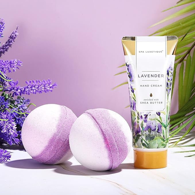 Spa Luxetique Gift Baskets for Women Lavender Spa Gifts for Women 12 Pcs Birthday Gifts for Women Gift Set for Her Mothers Day Gift for Mom