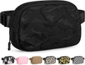 Pritent Fanny Packs for Women Cross Body Bag Waterproof Belt Bag with Adjustable Strap and Zipper Back Pocket Small Crossbody Bags Fashion Waist Packs for Workout Travelling(Camo Black)