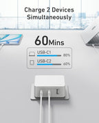 Nekmit 100W Flat USB C Charger Block, 3-Port GaN Fast Wall Charger(2*USB-C & 1*USB-A), USB C Wall Plug with Fixed Prongs for iPhone 17/16, MacBook Pro/Air, iPad, Galaxy and More