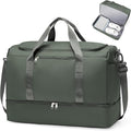 Extra Large Travel Duffle Bag,Carry on Overnight Weekend Bag with Shoes Compartment,Weekender Bags for Women for Travel Business Trips Sport Hospital,Dark Green