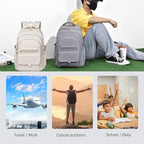 Backpack for Girls, Solid-Color School Backpack for Boys Kids, Aesthetic Girls Bookbag for Elementary School Travel Daypack,Grey