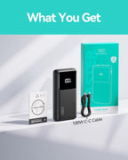 INIU Power Bank, 25000mAh 100W USB C Laptop Portable Charger, PD QC Fast Charging 3-Output Battery Pack, Travel Charger for Laptop MacBook iPad Tablet Steam Deck iPhone 17 16 15 14 Pro Samsung S25 etc