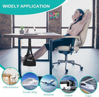 Airplane Foot Hammock | Adjustable Travel Footrest with Memory Foam | Portable Footrest Under Desk for Work Or Travel Relaxation | Comfortable Flight Carry-on Foot Rest - Black