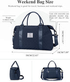 HYC00 Travel Duffel Bag,Carry-on Overnight Weekender Bags for Women,Sports Tote Gym Bag with Wet Pocket