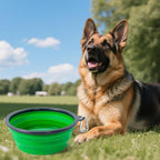 Extra Large Dog Bowl Pet Collapsible Bowls, 2 Pack Collapsible Dog Water Bowls for Large Dogs Portable Pet Feeding Water Dish for Walking Parking Traveling with 2 Carabiners (Blue+Green, Jumbo)
