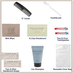 Trail maker (100 Pack) Bulk Homeless Hygiene Kits – 10-Piece Travel Size Toiletry Sets for Homeless Care, Shelters, Emergency Relief & Charity Donations