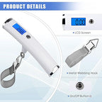 Digital Luggage Scale for Travel - 110lbs High-Precision Handheld Suitcase Weight Scale with Backlit LCD Display & Tare Function, Portable Hanging Baggage Scale, Travel Essentials Gifts