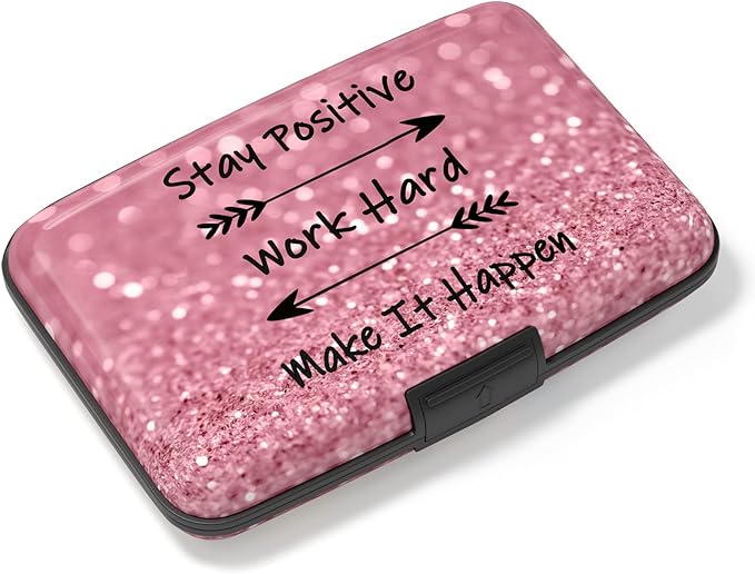 Credit Card Holder, Mini Aluminum Card Wallet RFID Blocking Slim Metal Hard Card Case for Women Men, Work Hard