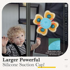 ALASOU 3PCS Suction Cup Spinner Toys for 1 Year Old Boy Girl|Spinning Top 12 18 Months|1 2 Year Old Boy Birthday Gift|Baby Bath Toy for Kids Ages 1-3|Sensory Airplane Travel Toy for Infant Toddlers