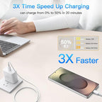 45W Super Fast Charger Block, 2Pack Type C Fast Charging Block with 6FT USB C Charger Cable Compatible with Samsung Galaxy S25 24 23 Ultra/+ /S22 Plus/S20, Tab S9/S8 Ultra,iPhone 17/16/15