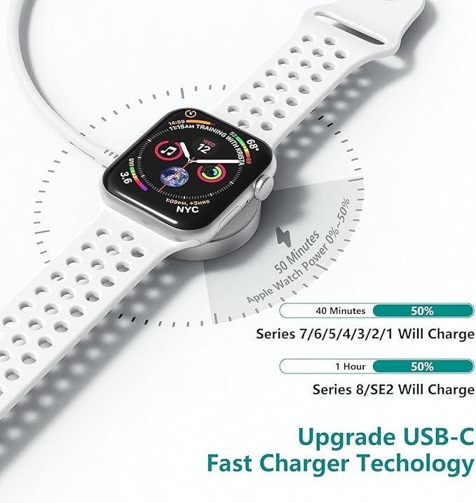 3 in 1 Apple Watch Charger,6ft Fast Magnetic iWatch/USBC/Lightning to USB C Charging Cable Cord and Type C Wall Block for iWatch Series 11/10/9/8/7/SE/6/5/4/3/2, iPhone 17 16 15 14 13 12 Pro Max Plus