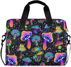 Magic Mushrooms Laptop Bag 15.6 inch, Waterproof Laptop Case with Strap, Protective Laptop Carrying Case for Women & Men