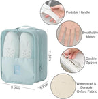 Shoe Bags for Travel Holds 3 Pair of Shoes, Shoe Storage Pouch with 2 Pack Portable Bags, Waterproof & Washable, Blue